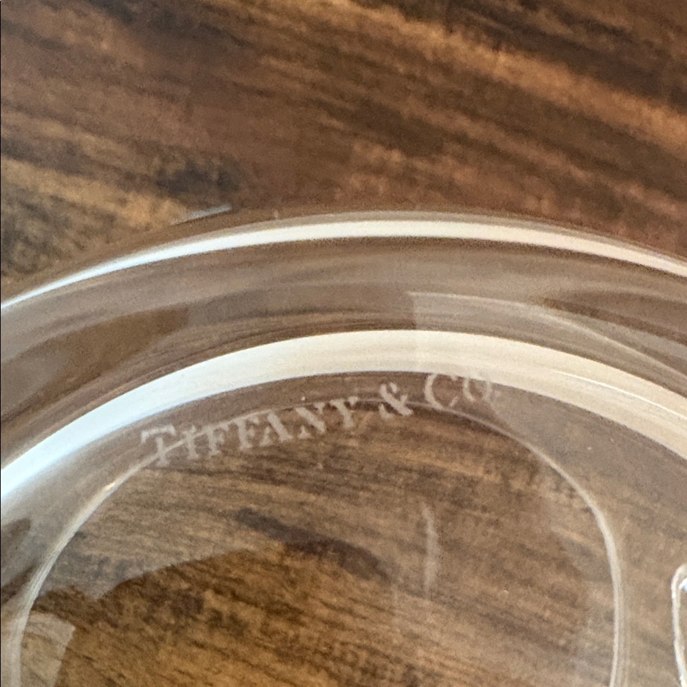 NWOT Tiffany And Co. Crystal Ice Bucket with Scroll Handles Etched Tiffany Name - Picture 4 of 6